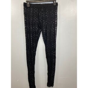 XXI Black Lace Leggings See Through Sexy Womens M/M Medium‎